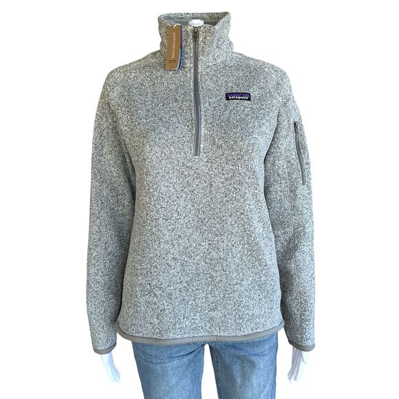 Patagonia Better Sweater Fleece Jacket Womens Size M 1/4 Zip Birch White Hiking - Picture 1 of 16